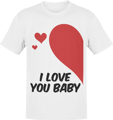 Valentines I Love You Baby Adult Right Graphic T-Shirt For Men 8Ball